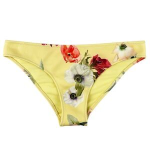 H&M Yellow Floral Swim Bikini Bottoms Size 6